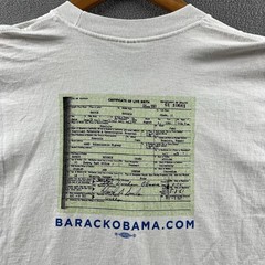 Vintage Barack Obama Shirt Mens XL White Birth Certificate President Y2K RARE