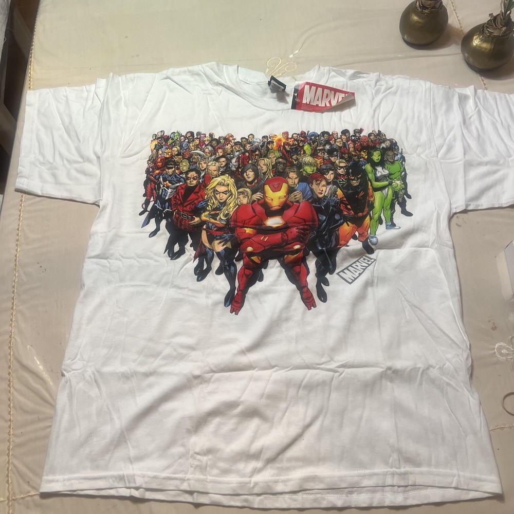 Vintage Marvel X Mad Engine Full Cast Iron Man Comics T-Shirt Size XL/XG