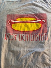 Roy Lichtenstein t shirt hot dog art MINT UT med Gray pop art culture