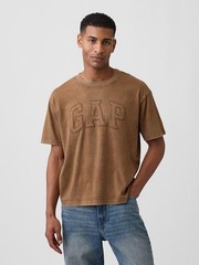 Gap Shirt Mens Small Brown Boxy Tee GAP Logo Everyday Soft Relaxed Fit $35 MSRP