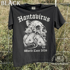 Hanta virus World Tour 2026 Shirt, Gothic Rat and Skull Vintage Graphic Tshirt