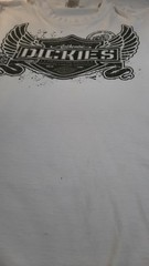*Holes* 2 Genuine Dickies T-Shirts Mens L 42 44 Round Neck Graphic Tees