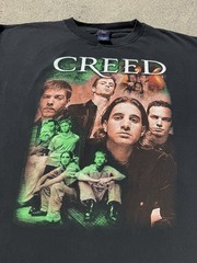 Vintage 00s 2002 Creed Rap Style Big Face Band Tour Music Promo T-Shirt Size XL