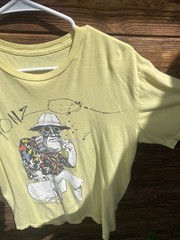 Vtg Style Dr. Gonzo Ralph Steadman Fear & Loathing In Las Vegas Shirt Yellow L