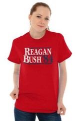 Ronald Reagan George Bush 1984 Vintage Retro Womens or Mens Crewneck T Shirt Tee