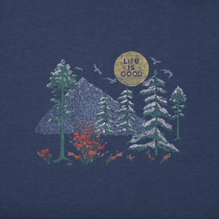 NWT… LIFE IS GOOD MENS S/S CRUSHER TEE ….”WINTER SCENE LINEWORK” …(XL)