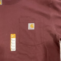 Carhartt K126 Loose Fit Long Sleeve Pocket T-Shirt Burgundy Men’s S Crew