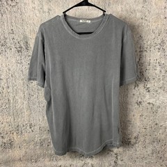Buck Mason Supima Cotton Scoop Hem T-Shirt Mens L Gray Faded Made in USA