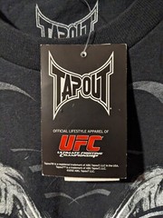 Vintage Y2K TapOut UFC MMA Skull Skeleton Red Foil Black XX-Large T-Shirt