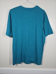 Croft & Barrow Men’s Henley Shirt Easy Care Teal Green Short Sleeve Size Large