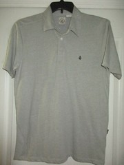 Genuine Asymmetrical Seams Short Sleeve Men Polo T-Shirt Gray M UPC63