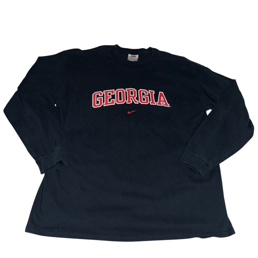 Vintage Nike Team Georgia Bulldogs Long Sleeve Shirt Mens XL Spellout 90s Swoosh