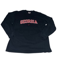 Vintage Nike Team Georgia Bulldogs Long Sleeve Shirt Mens XL Spellout 90s Swoosh