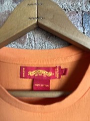 Shanghai Tang Men’s Mao Tee, Sz Large, Bright Orange 100% Cotton