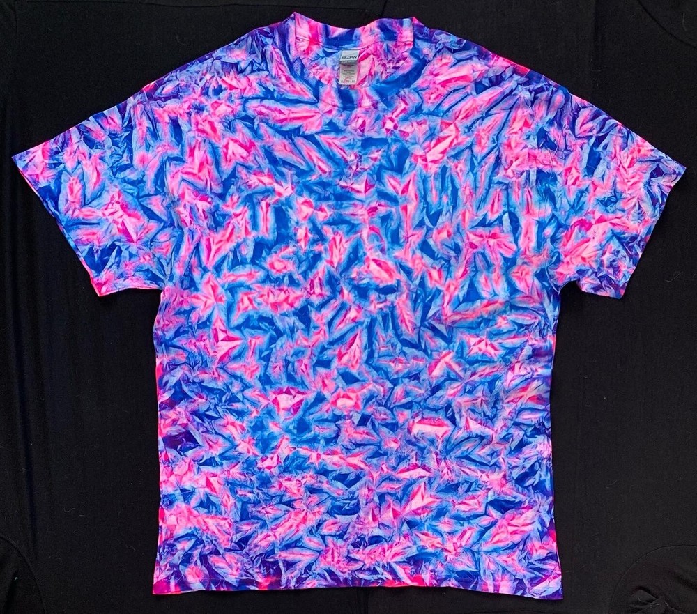 *New* 2XL – Sm Handmade Tie Dye, Pink Ice Cruncht Crinkle, Crew or V-Neck