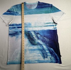 Calvin Klein Men’s Graphic Logo Crew Neck Short Sleeve T-Shirt Blue/White L