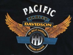 VTG Pacific Harley Davidson T Shirt Honolulu Fire Eagle 1996 & 03 Men’s XL Black