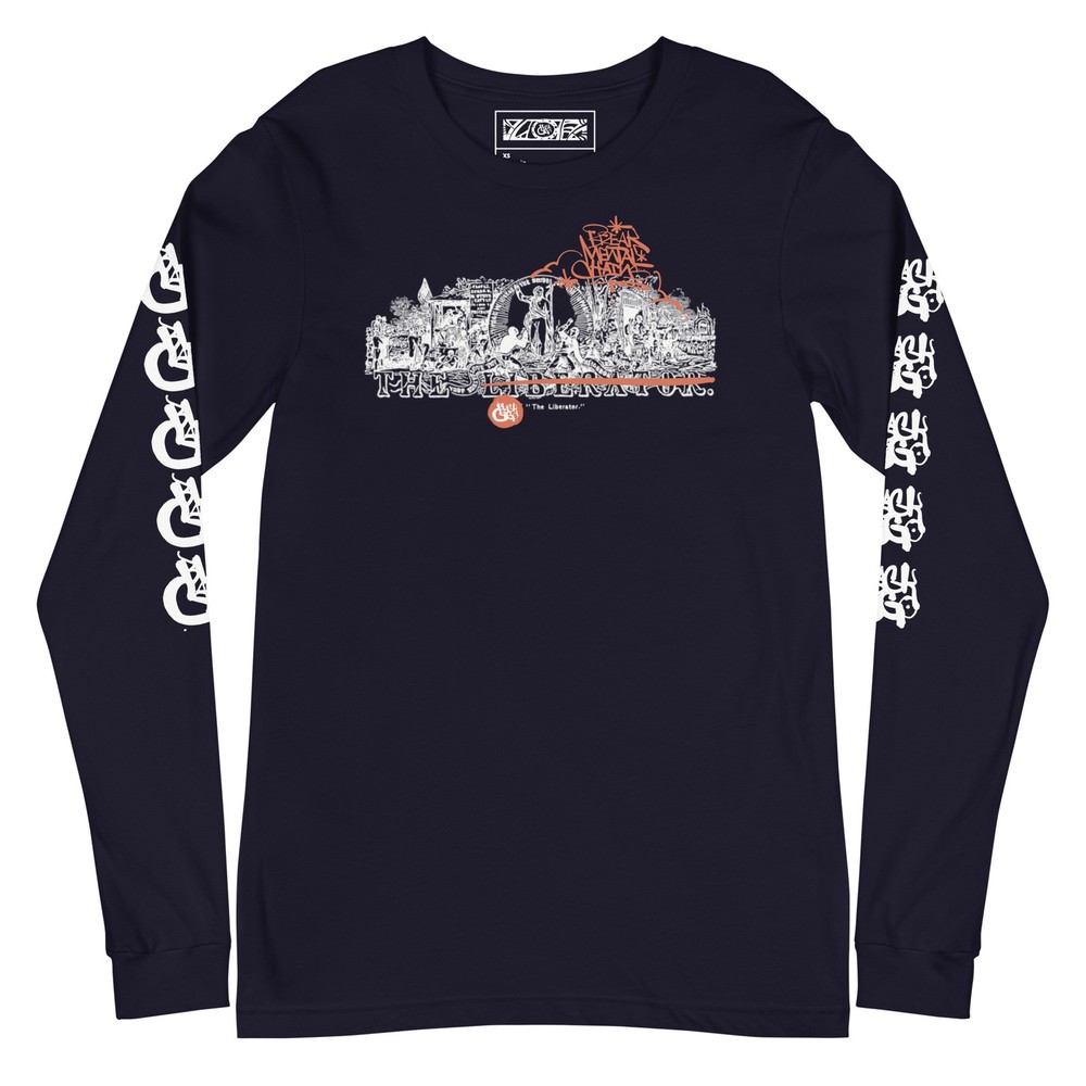BlackCargo Unisex Long Sleeve Tee Sustainable Streetwear Navy XS S M L XL 2XL