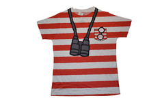 Where’s Waldo? Mens Red/White Striped Costume Shirt NWT S, M