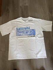 Satoshi Nakamoto Graphic Logo Men’s T-Shirt White Cotton Crew Neck L