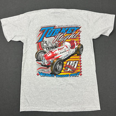 Vintage Midget Grand Prix Shirt Mens Large Gray Turkey Night Speedway Racing 98