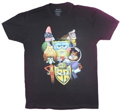 Spongebob Squarepants Adult New T-Shirt – SB Super Hero Group Pose