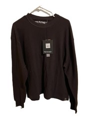 FREE PLANET Men’s Large Long Sleeve Waffle T-Shirt, Espresso, NWT