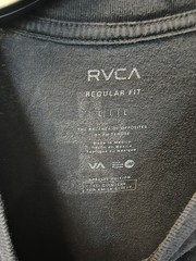 Mens RVCA Large Regular Fit PM Tenore Eli Quinters Black T-shirt