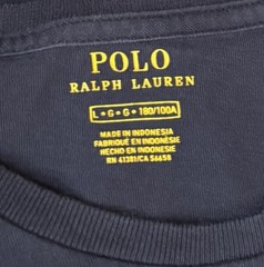 Polo Ralph Lauren Men’s Navy Blue T-Shirt Red Pony Logo Large
