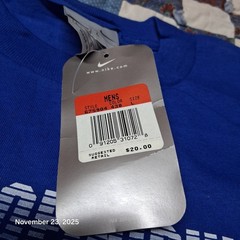 VINTAGE NWT DEADSTOCK NIKE T SHIRT SIZE LARGE BLUE NO FINISH LINE SWOOSH 2004