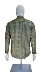 Men’s Italian Fashion Long Sleeves Buttom-Up Metallic Green Olive Bronze Shirt