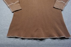 Hometown Thermal Shirt Mens XL Brown Waffle Knit Long Sleeve Made in USA Casual