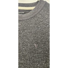 American Eagle Super Soft Thermal Shirt Mens Small Gray Waffle Knit Long Sleeve