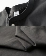 Spring Men Vintage Classic Henry Collar Shirt Casual Long Sleeve T-Shirts