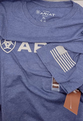 2-PACK, Ariat Men’s Shield Flag T-Shirt-54198- NAVY HEATHER – New, Size XL