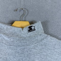 VTG 90s Starter Mens Mock Neck Long Sleeve Shirt Sz L Gray Blank Streetwear Y2K