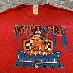 Vintage Drag Racing T-Shirt Mens Large Semi Art Motorsports Hot Rods Muscle Cars