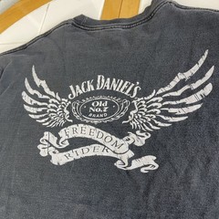 Vintage Jack Daniels T Shirt XL Freedom Rider Biker Old No 7 Brand Whiskey Promo