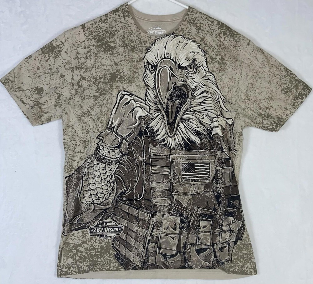 7.62 Design Avenge The Fallen AOP T-shirt Patriots Men of Arms Eagle XLARGE Rare