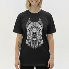 Cane Corso T-Shirt Line Art Dog Portrait Mastiff Lover Graphic Tee Shirt S-5XL