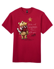Winne The Pooh Christmas Jumper or T-Shirt Printed Sweatshirt Premium Gildan Red