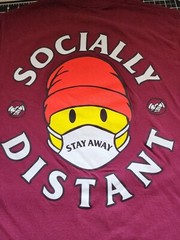 Eighty Eight Mens Burgundy Socially Distant mask t shirt Size small