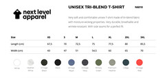 Mens Plain GREEN RED BLUE GREY BLACK Tri-Blend Next Level Crew Neck Tee T-Shirt