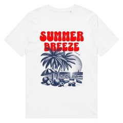 Organic Cotton Retro Summer Beach Shirt, Nautical Coastal Tee