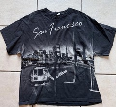 Delta Pro Weight Vintage San Francisco Double-Sided Graphic Cotton Tee Black XL