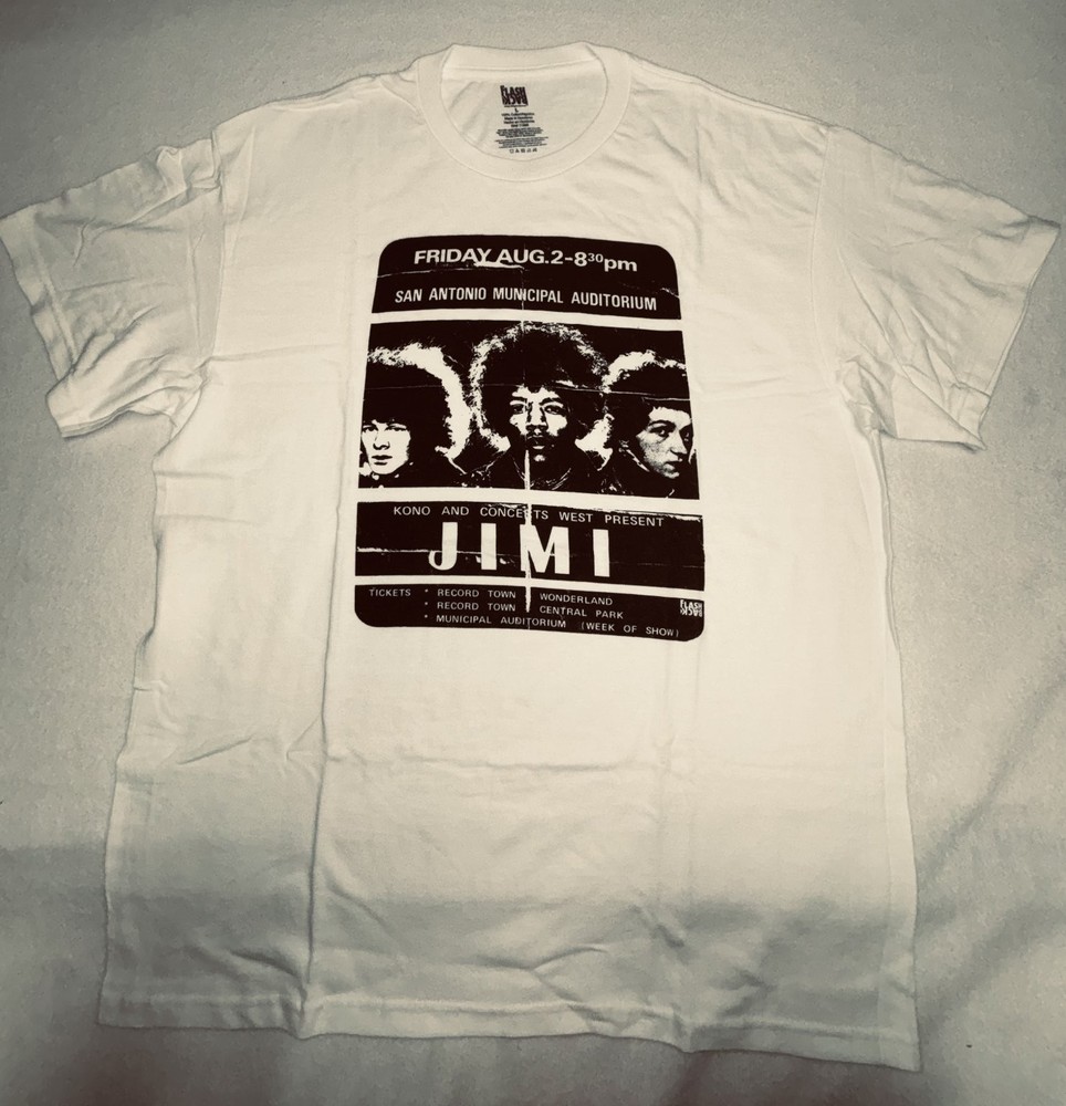Flashback Jimi Hendrix Concert Poster T-Shirt Large 100% Cotton New Open No Tag
