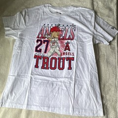 New Era MLB Players Los Angeles Angels Mike Trout White Graphic T-Shirt Men