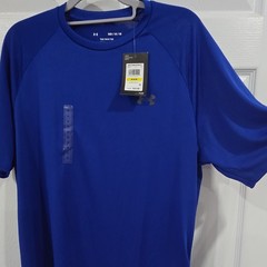 New With Tags Under Armour Men’s Shirt Blue M Short Sleeve UA Tech 2.0
