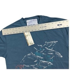 Jungles Tee Mens M Blue Dolphin Streetwear Skater T-Shirt Peace Ocean Surfer
