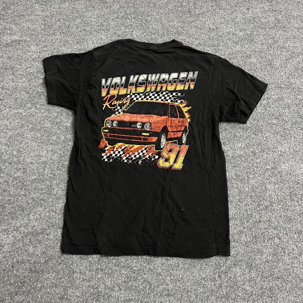 Volkswagen T-Shirt Mens Size S Black Racing GTI Graphic Short Sleeve Cotton